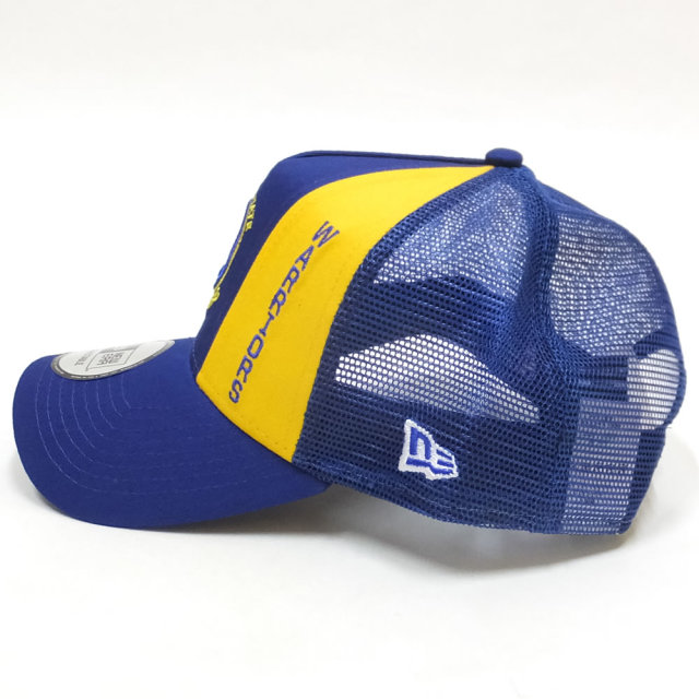 NEW ERA ニューエラ カーブバイザーキャップ 9FORTY A-Frame トラッカー フロントカスタム ゴールデンステイト・ウォリアーズ ライトロイヤル × チームカラー 11899191