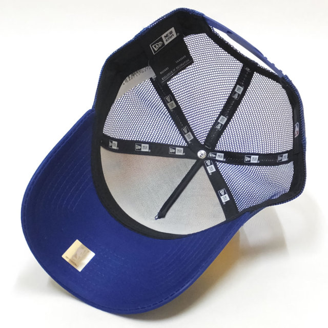 NEW ERA ニューエラ カーブバイザーキャップ 9FORTY A-Frame トラッカー フロントカスタム ゴールデンステイト・ウォリアーズ ライトロイヤル × チームカラー 11899191