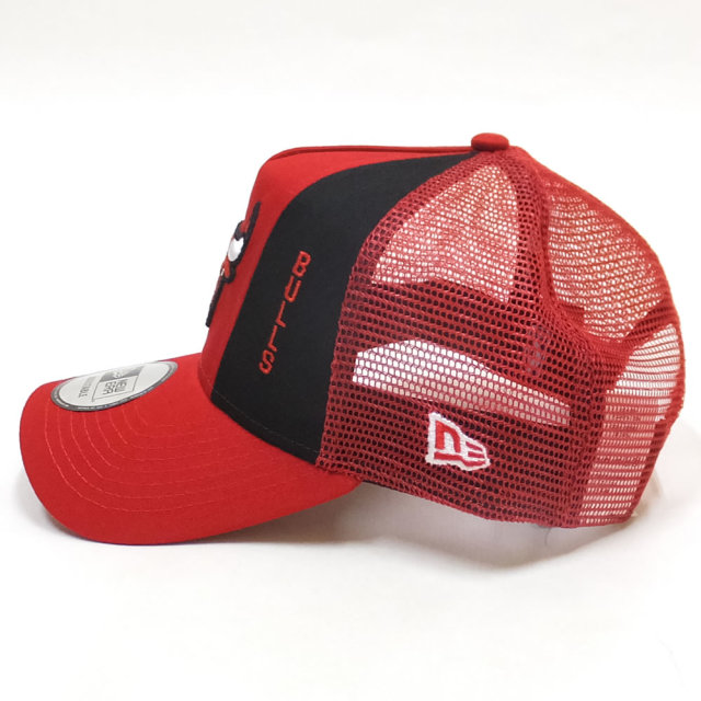 NEW ERA ニューエラ カーブバイザーキャップ 9FORTY A-Frame トラッカー フロントカスタム シカゴ・ブルズ スカーレット × チームカラー 11899193