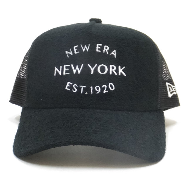 NEW ERA ニューエラ カーブバイザーキャップ 9FORTY A-Frame トラッカー ニューエラ ニューヨーク 1920 パイル ブラック × スノーホワイト 11899216