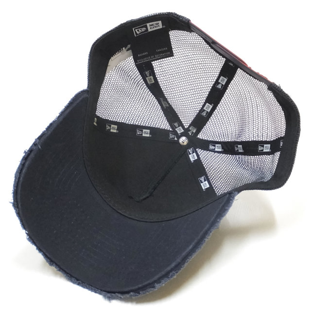 NEW ERA ニューエラ カーブバイザーキャップ 9FORTY A-Frame トラッカー カレッジ ネイビー × ラディアントレッド 11899229