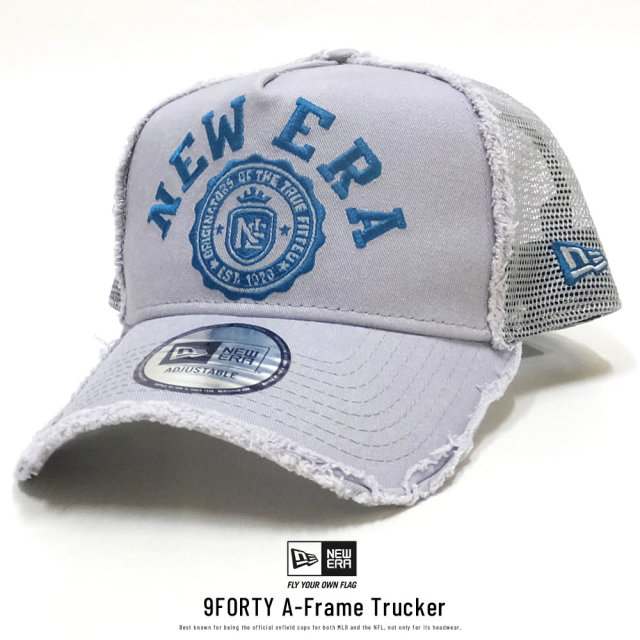 NEW ERA ニューエラ カーブバイザーキャップ 9FORTY A-Frame トラッカー カレッジ グレー × ティールバズ 11899230