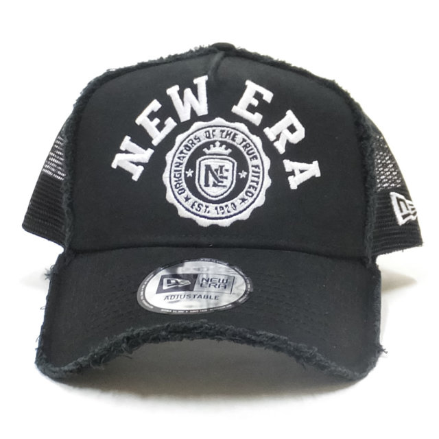 NEW ERA ニューエラ カーブバイザーキャップ 9FORTY A-Frame トラッカー カレッジ ブラック × スノーホワイト 11899231