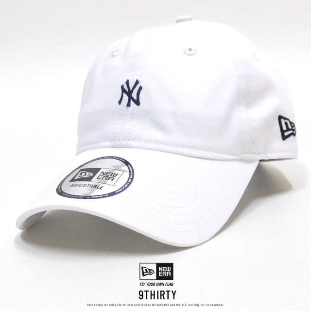 NEW ERA ニューエラ カーブバイザーキャップ 9THIRTY クロスストラップ ノンウォッシュ コットン ツイル ニューヨーク・ヤンキース ホワイト × ミッドナイトネイビー 11899252