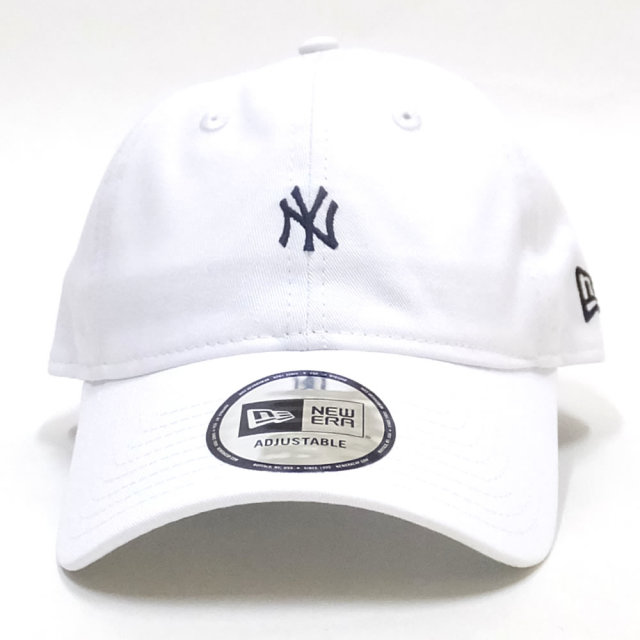 NEW ERA ニューエラ カーブバイザーキャップ 9THIRTY クロスストラップ ノンウォッシュ コットン ツイル ニューヨーク・ヤンキース ホワイト × ミッドナイトネイビー 11899252