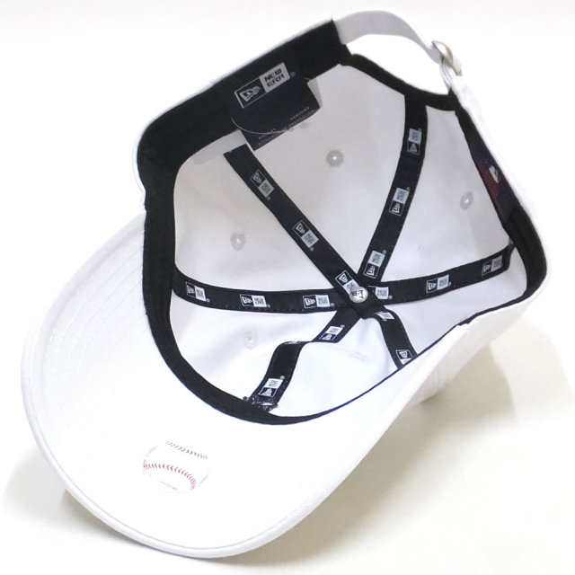 NEW ERA ニューエラ カーブバイザーキャップ 9THIRTY クロスストラップ ノンウォッシュ コットン ツイル ニューヨーク・ヤンキース ホワイト × ミッドナイトネイビー 11899252