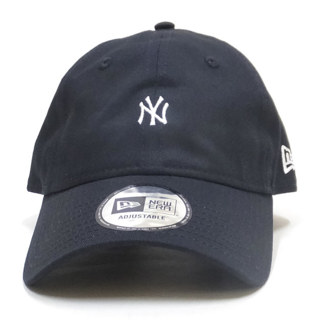 NEW ERA ニューエラ カーブバイザーキャップ 9THIRTY クロスストラップ ノンウォッシュ コットン ツイル ニューヨーク・ヤンキース ネイビー × スノーホワイト 11899253
