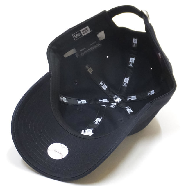 NEW ERA ニューエラ カーブバイザーキャップ 9THIRTY クロスストラップ ノンウォッシュ コットン ツイル ニューヨーク・ヤンキース ネイビー × スノーホワイト 11899253