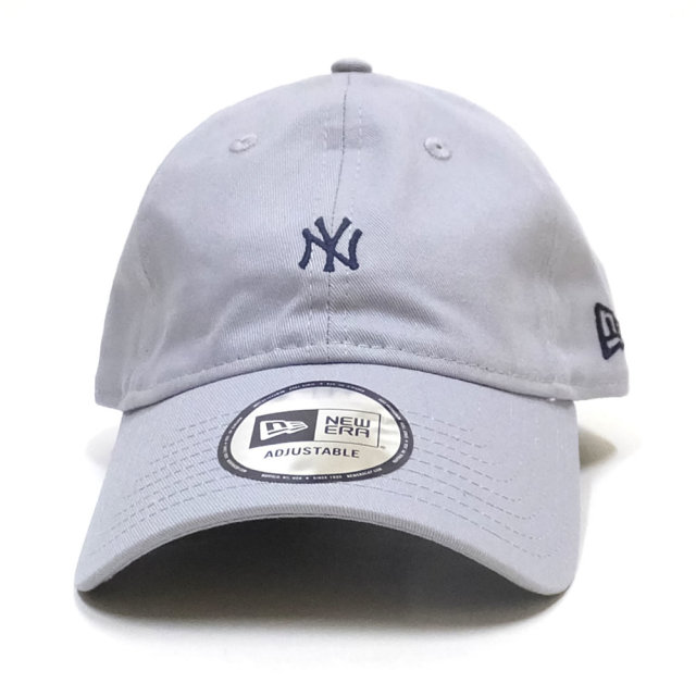 NEW ERA ニューエラ カーブバイザーキャップ 9THIRTY クロスストラップ ノンウォッシュ コットン ツイル ニューヨーク・ヤンキース グレー × ミッドナイトネイビー 11899254