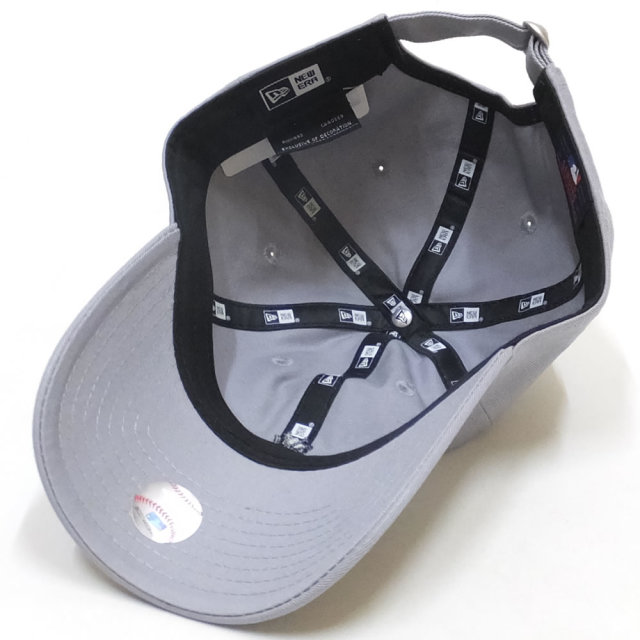 NEW ERA ニューエラ カーブバイザーキャップ 9THIRTY クロスストラップ ノンウォッシュ コットン ツイル ニューヨーク・ヤンキース グレー × ミッドナイトネイビー 11899254