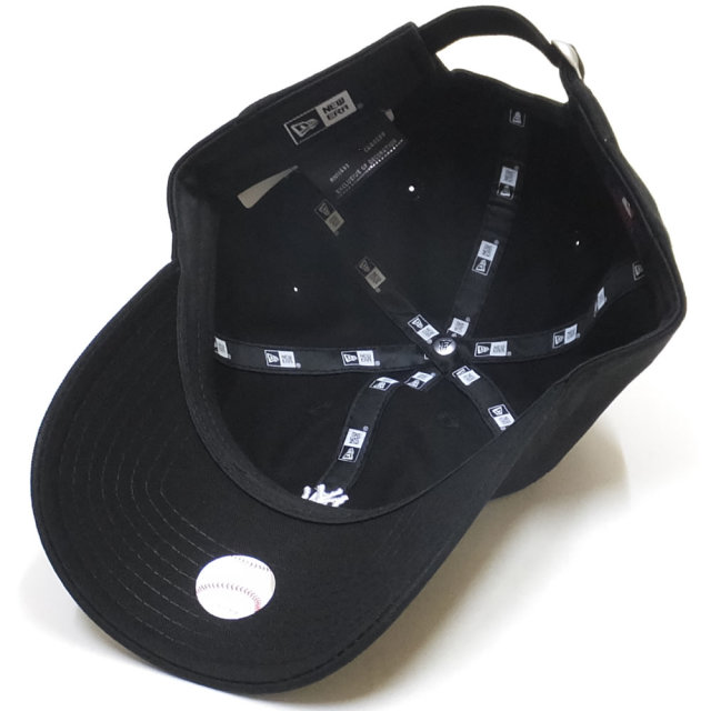 NEW ERA ニューエラ カーブバイザーキャップ 9THIRTY クロスストラップ ノンウォッシュ コットン ツイル ニューヨーク・ヤンキース ブラック × スノーホワイト 11899255