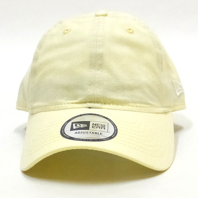 NEW ERA ニューエラ カーブバイザーキャップ 9THIRTY レザーストラップ ベーシック ウォッシャー ライトイエロー ホワイトフラッグ 11899266