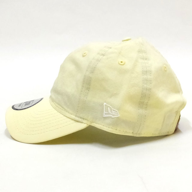 NEW ERA ニューエラ カーブバイザーキャップ 9THIRTY レザーストラップ ベーシック ウォッシャー ライトイエロー ホワイトフラッグ 11899266