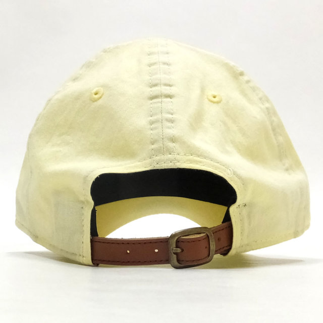 NEW ERA ニューエラ カーブバイザーキャップ 9THIRTY レザーストラップ ベーシック ウォッシャー ライトイエロー ホワイトフラッグ 11899266