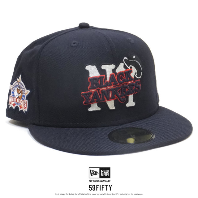 NEW ERA ニューエラ フラットバイザーキャップ 59FIFTY ニグロリーグ ニューヨーク・ブラックヤンキース ネイビー × チームカラー 11899305