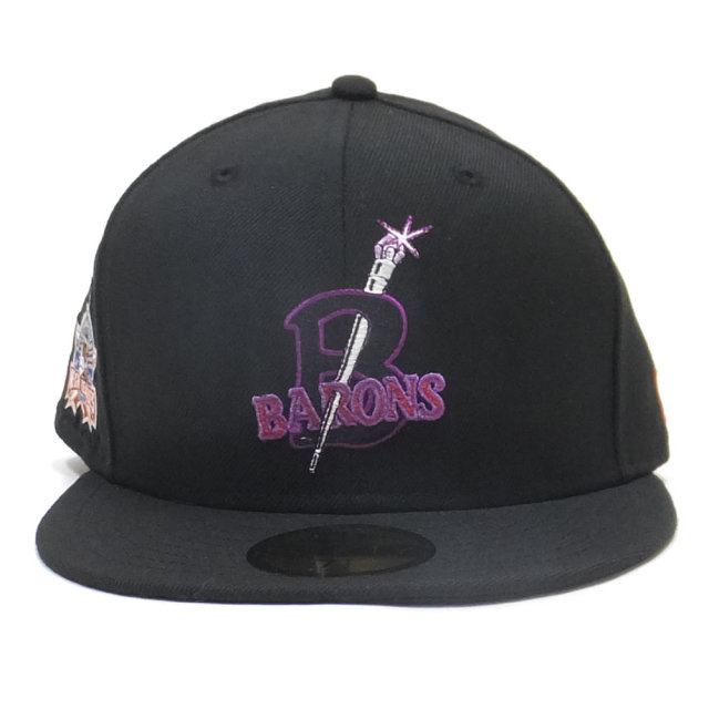 NEW ERA ニューエラ フラットバイザーキャップ 59FIFTY ニグロリーグ バーミンガム・ブラックバロンズ ブラック × チームカラー 11899314