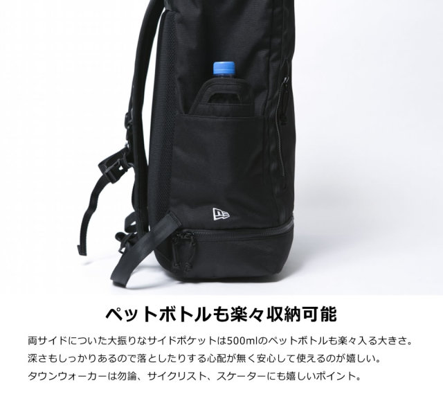 NEW ERA ニューエラ バックパック ボックスパック プリントロゴ ブラック × ホワイト 11901528