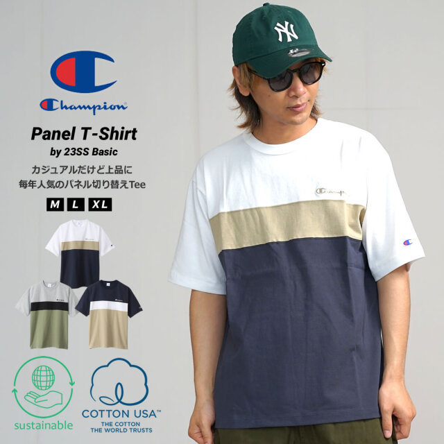 Champion チャンピオン Tシャツ メンズ レディース ロゴ ワンポイントUSAコットン 23SS ベーシック C3-X340