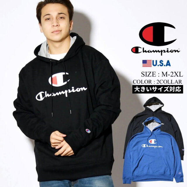 Champion チャンピオン パーカー メンズ 大きいサイズ ロゴ Powerblend Graphic Hoodie Gfh ファッション メンズ カジュアル ストリート系 B系ファッション 通販