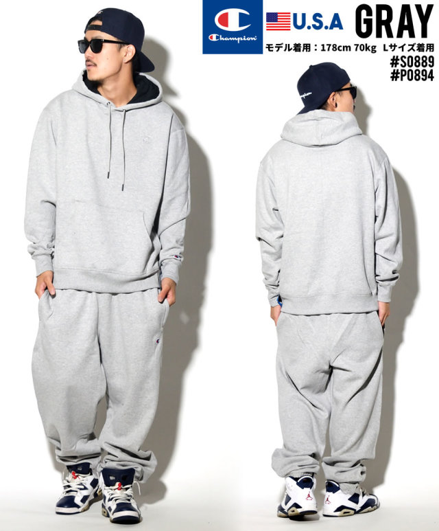 Champion チャンピオン セットアップ メンズ スウェット プルオーバーパーカー 裏起毛 ロゴ スウェットパンツ 上下セット 大きいサイズ Usa限定 パワーブレンド ストリートファッション メンズカジュアルファッション通販deep