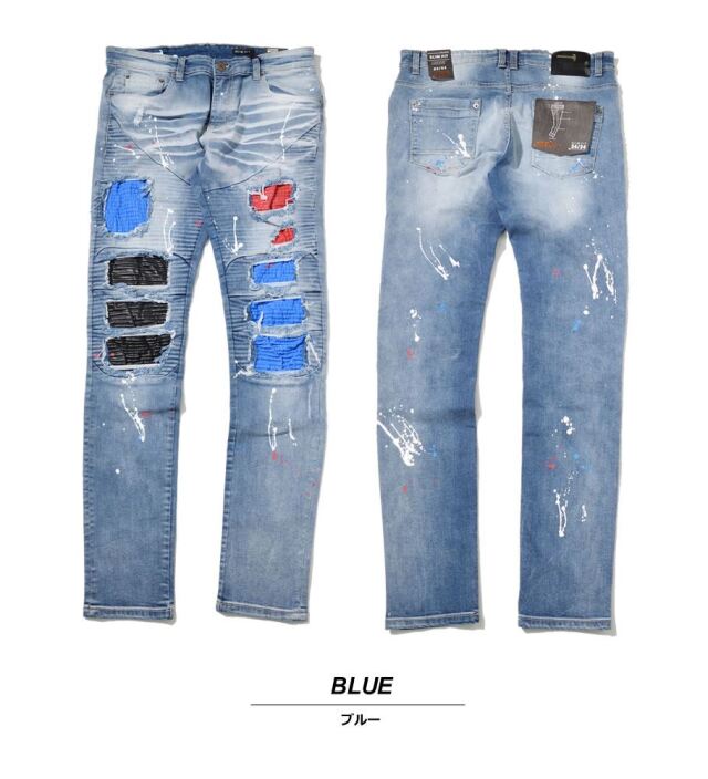 コッパーリベット COPPER RIVET デニム バイカーパンツ メンズ ダメージ クラッシュ加工 ストレッチ スリム USAブランド BIKER RIP & REPAIR 33047 コッパーリベット COPPER RIVET デニム バイカーパンツ メンズ ダメージ クラッシュ加工 ストレッチ スリム USAブランド BIKER RIP & REPAIR 33047