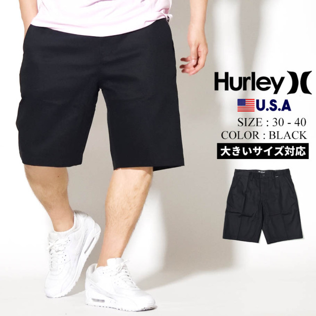 HURLEY ハーレー ハーフパンツ メンズ ブラック サーフ系 ストリート ファッション ONE & ONLY STRETCH CHINO 21 AV7935