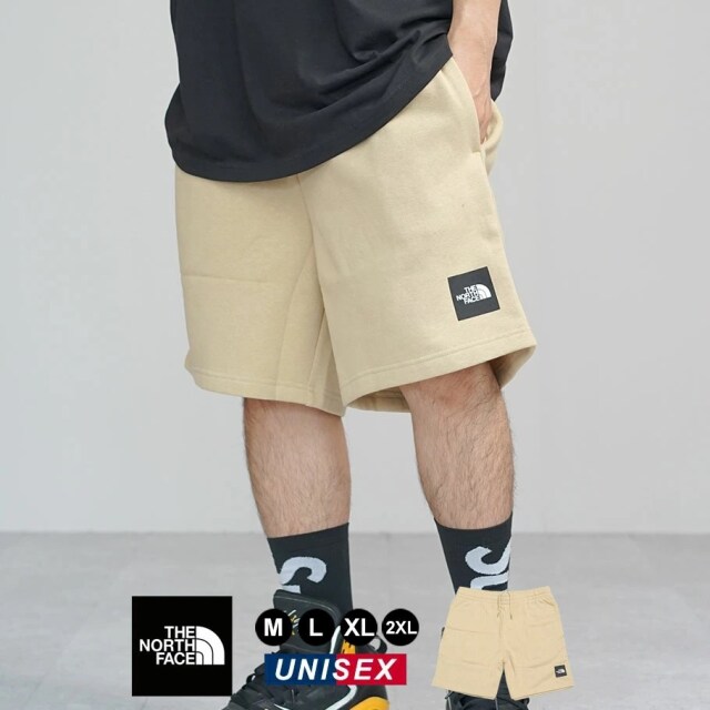 THE NORTH FACE ザ・ノースフェイス ハーフパンツ メンズ スウェット ショートパンツ 裏起毛 BOX NSE SHORTS ベージュ nfdt024