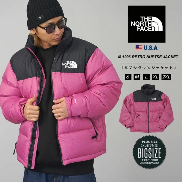 ザ・ノースフェイス THE NORTH FACE ヌプシ ダウンジャケット メンズ アウター アウトドア ブランド 1996 Retro Nuptse Jacket ピンク USA企画 nfjt035