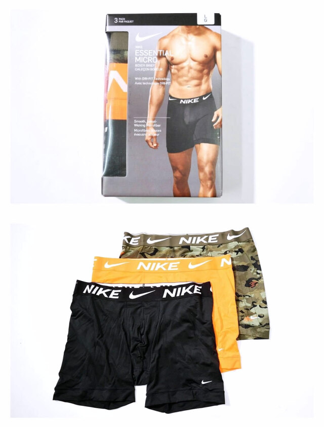 Nike ナイキ ボクサーパンツ メンズ アンダーウェア 下着 3枚組 黒 橙 迷彩 Usaモデル Everyday Cotton Stretch Boxer Briefs 3 Pack Ke1107 ファッション メンズ カジュアル ストリート系 B系ファッション 通販