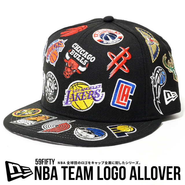 NEW ERA ニューエラ ベースボールキャップ 59FIFTY NBAチームロゴ オールオーバー 帽子 12540892