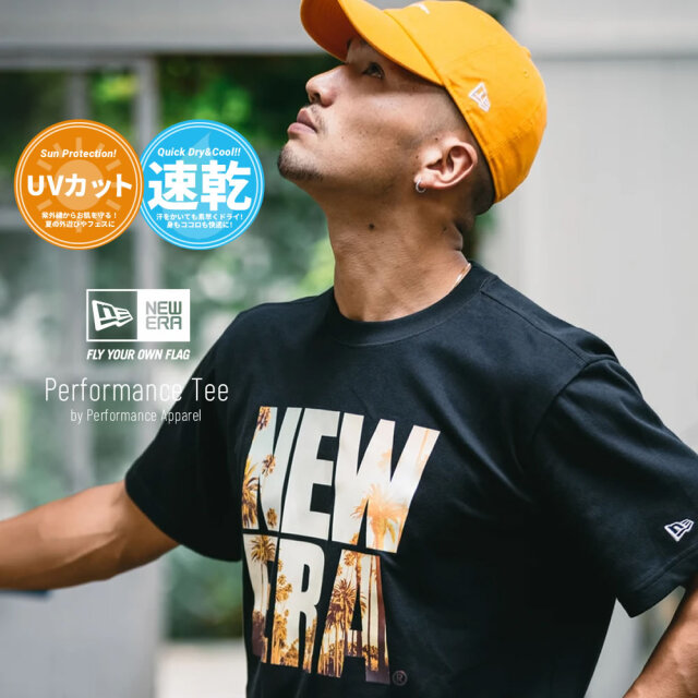 ニューエラ New Era 速乾tシャツ メンズ 半袖 Uvカット 紫外線対策 パフォーマンスtシャツ ランドスケープ スクエアニューエラ ブラック 21 春夏 新作 ファッション メンズ カジュアル ストリート系 B系ファッション 通販