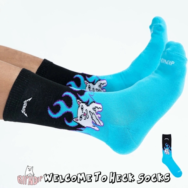 Ripndip リップンディップ クルーソックス メンズ 靴下 おしゃれ かっこいい ストリート ブランド Welcome To Heck Socks Rnd7117 新作 ファッション メンズ カジュアル ストリート系 B系ファッション 通販