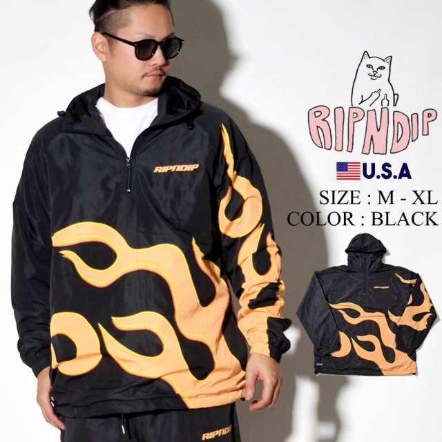 Ripndip リップンディップ ハーフジップジャケット メンズ ファイヤー ロゴ ストリート系 ファッション Rnd3706 服 通販 ファッション メンズ ストリート系 B系ファッション 通販