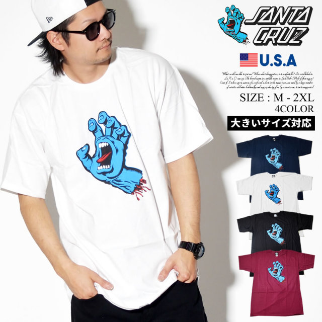 Santa Cruz サンタクルーズ 半袖 Tシャツ メンズ 大きいサイズ スクリーミングハンド ロゴ ストリート系 スケーター スケボー スケート ファッション 服 通販 ファッション メンズ ストリート系 B系ファッション 通販
