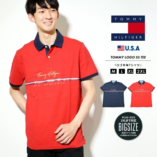 TOMMY HILFIGER トミーヒルフィガー Tシャツ メンズ 半袖 おしゃれ ブランド ロゴ ゆったり 大きめ IVY POLO USA企画