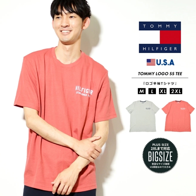 TOMMY HILFIGER トミーヒルフィガー Tシャツ メンズ レディース 半袖 メッシュジャージ ブランド ロゴ ゆったり 大きめ TOMMY LOGO SS TEE USA企画