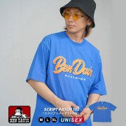 BEN DAVIS ベンデイビス Tシャツ メンズ 半袖 SCRIPT PATCH TEE ブルー bett031