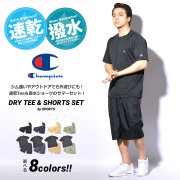 チャンピオン Champion セットアップ メンズ 速乾Tシャツ 撥水ナイロンハーフパンツ 上下セット 大きいサイズ スポーツ C3-QS301 C3-TS513 21SS 春 新作 champion-set-sports-ss1