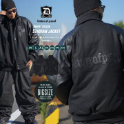 スタジャン メンズ 中綿 メルトン PUレザー袖 ドンキー襟 アウター ブルゾン スタジアムジャンパー レザーワッペン 大きいサイズ ブランド DOP ディーオーピー dpjt092