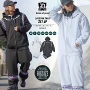 セットアップ メンズ 裏毛 スウェット 上下 大きいサイズ リブライン オーバーサイズ スエット ジップパーカー パンツ  B系 ファッション DOP ディーオーピー dpst206