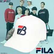 BE:FIRST×FILA ビーファースト×フィラ コラボ キャップ 限定 帽子 ノベルティステッカー付き メンズ レディース ホワイト 白 127-713503 新作 fbct002