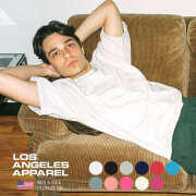 LOS ANGELES APPAREL ロサンゼルスアパレル Tシャツ メンズ レディース 6.5オンス ガーメントダイ クルーネックTシャツ 1801GD ゆったり おしゃれ 無地 ブランド latt001
