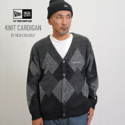 ニューエラ ゴルフ モヘア調ニットカーディガン アーガイル柄 メンズ NEW ERA GOLF KNIT CARDIGAN ARGYLE ブラック nekdp1003
