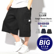 (ビッグサイズ) プロクラブ PRO CLUB スウェット カーゴ ハーフパンツ ショートパンツ メンズ ワイド 夏 2XL～4XLサイズ 大きいサイズ USAモデル #167 pbdt004