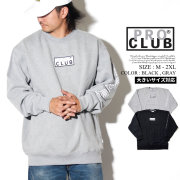 PRO CLUB プロクラブ トレーナー メンズ 大きいサイズ サイド文字 ボックス ロゴ b系 ヒップホップ ストリート系 ファッション 服 通販 pbpt001