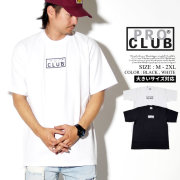PRO CLUB プロクラブ Tシャツ メンズ 大きいサイズ 半袖 ボックス ロゴ b系 ヒップホップ ストリート系 ファッション 服 通販 pbtt001