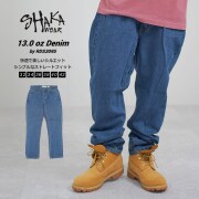 SHAKA WEAR シャカウェア デニムパンツ ジーンズ メンズ 13.0 OZ DENIM JEANS ストーンウォッシュ ダークブルー swdt009