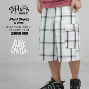 SHAKA WEAR シャカウェア チェック カーゴ ショートパンツ ハーフパンツ メンズ PLAID SHORTS ホワイト swdt014