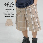 SHAKA WEAR シャカウェア チェック カーゴ ショートパンツ ハーフパンツ メンズ PLAID SHORTS カーキ swdt015