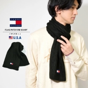 トミーヒルフィガー TOMMY HILFIGER マフラー スカーフ FLAG PATCH RIB SCARF メンズ レディース カジュアル ブランド USAモデル バレンタイン ギフト tmat024